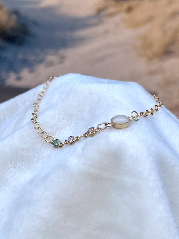 Geboortestenen melkarmband - Geboortesteentjes sieraad